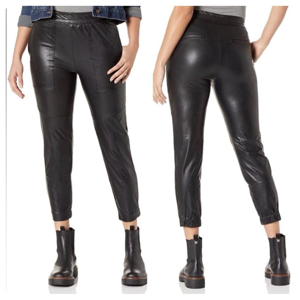 NWT‎ Lyssé Brisk Leather Women’s Black Jogger With Pockets Size Small